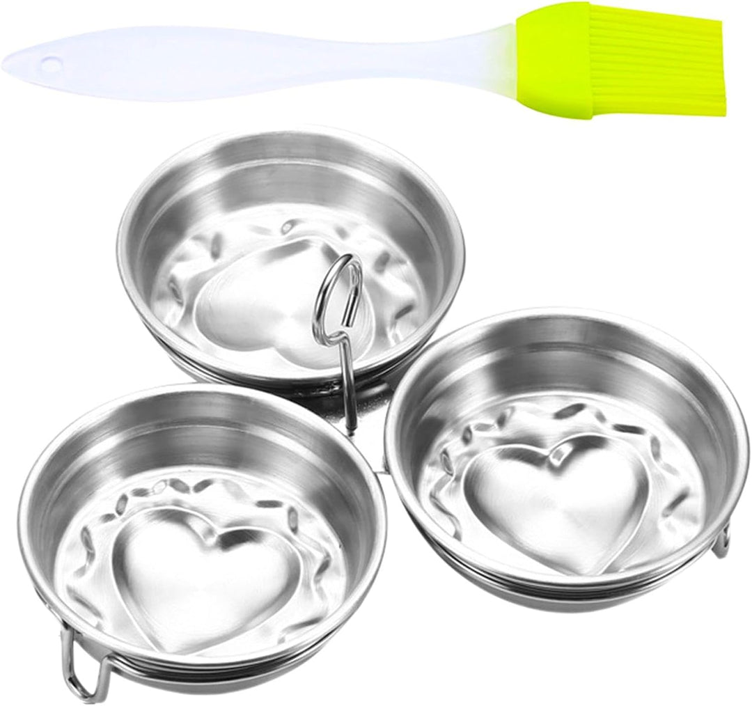 Poached Egg Cups, Stainless Steel Egg Poacher Pan, Nonstick Egg Steamer, Egg Steamer with Rack, Egg