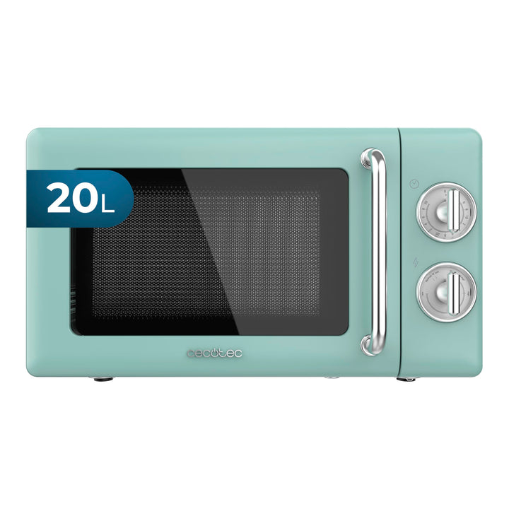 Cecotec Mikrowelle Proclean 3010 Retro Grün Mechanische, 20 l, 700 W, 6 Stufen, Timer bis zu 30 Minu