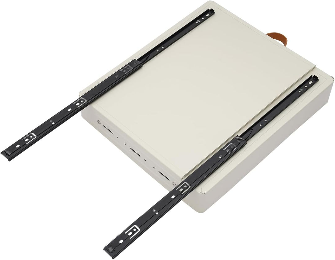 Brride Teleskopschublade 35-51cm Breite mit Kleber ohne Bohren, 42cm Tief Ausziehbare Schublade Küch