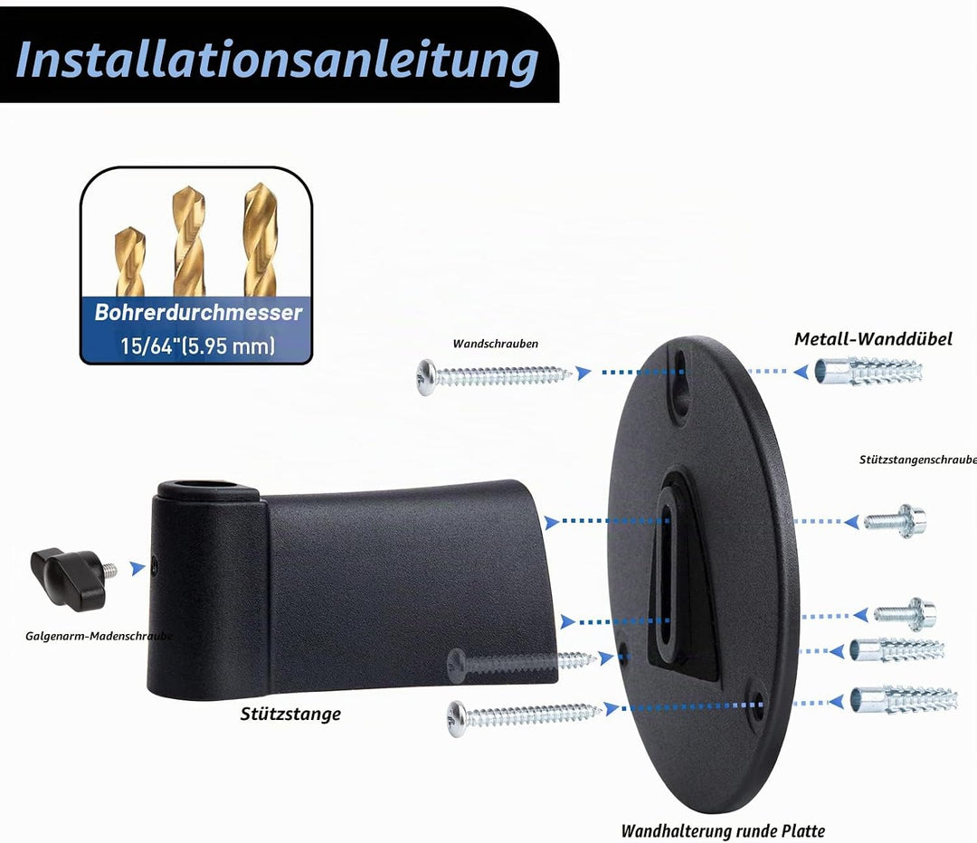 SUNMON Mikrofon Wandhalterung – Mikrofon Wandhalterung für Mikrofonhalter, horizontale Montagewand,