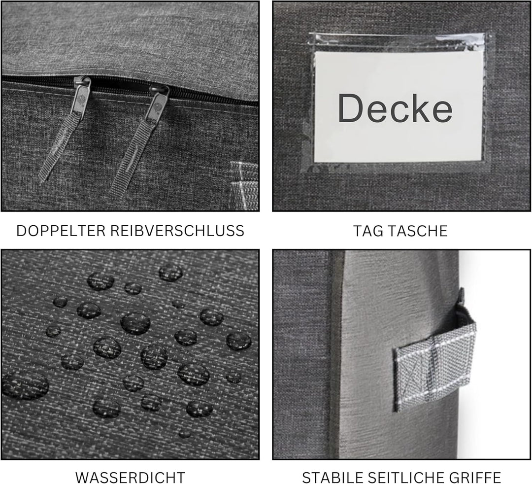 VENO 102 Liter Grosse Aufbewahrungstasche, Aufbewahrungsbox mit Deckel, Starke Griffe Umzugstaschen
