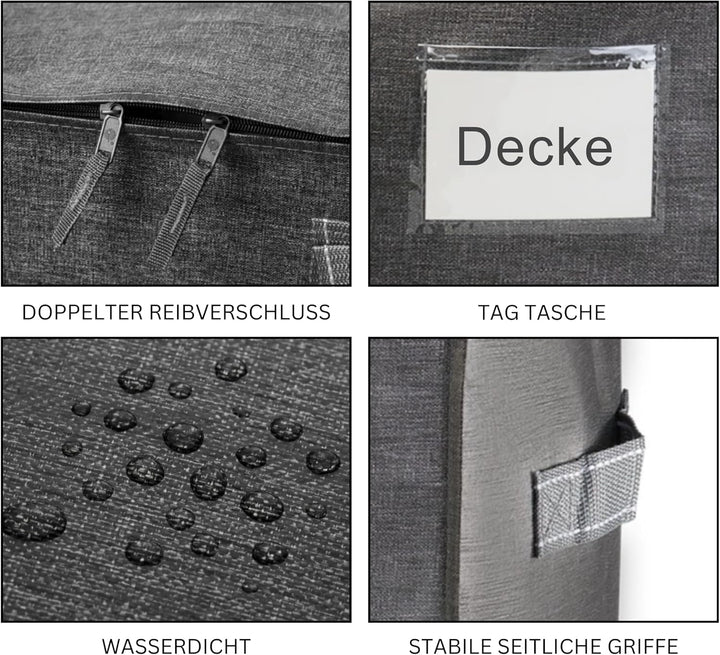 VENO 102 Liter Grosse Aufbewahrungstasche, Aufbewahrungsbox mit Deckel, Starke Griffe Umzugstaschen