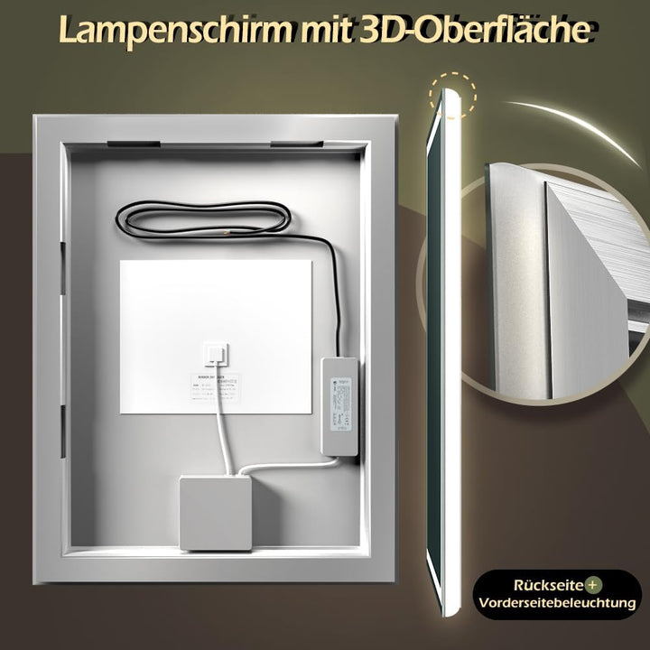 GANPE LED Badezimmer Spiegel, Make-up Eitelkeits Spiegel Wand montiert, 6500K High Lumen LED, Anti N