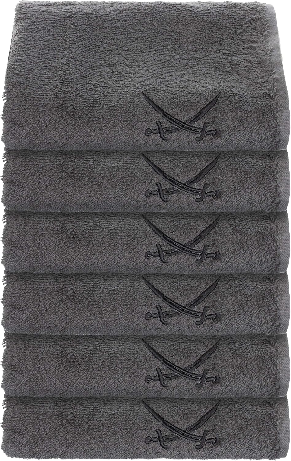 Sansibar Gästetuch 6er Set 30x50 cm mit gesticktem Säbel Logo Set Handtuch Seiftuch 100% Baumwolle A