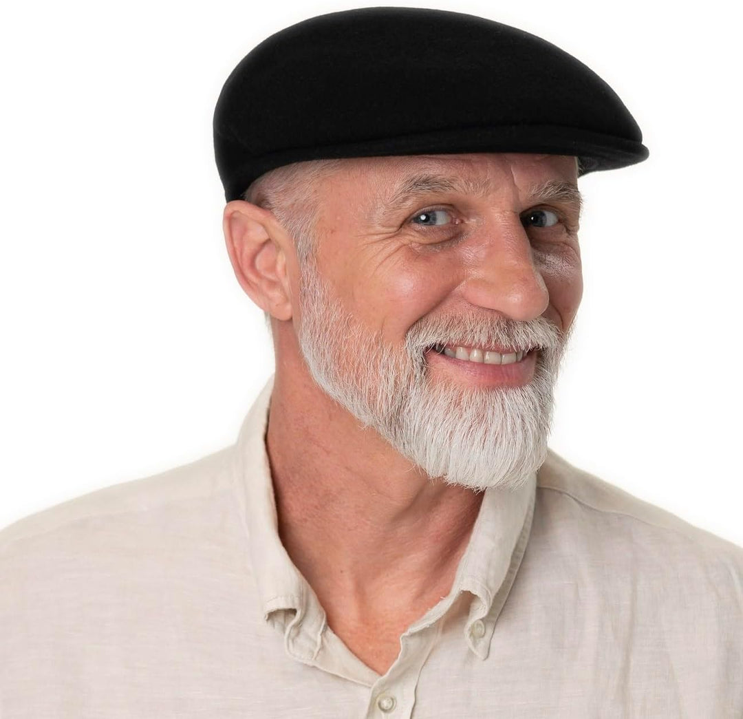 Kangol 504 Flexfit Mütze Flatcap Schirmmütze Herren - Schiebermütze Wollcap mit Schirm Herbst Frühja