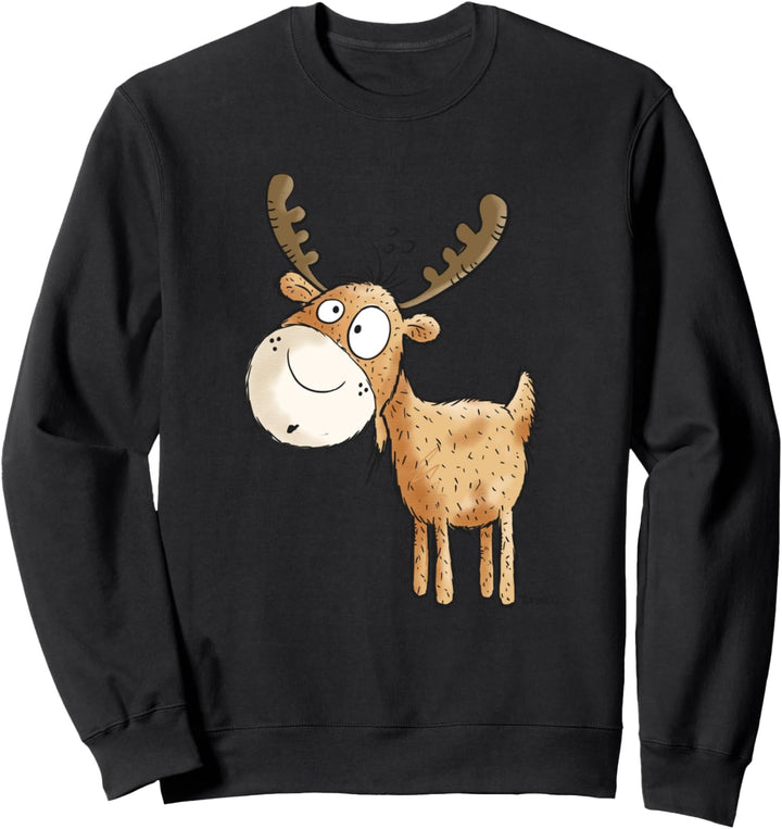 Kleiner Elch I Hirsch Rentier Waldtier Tiermotiv Sweatshirt