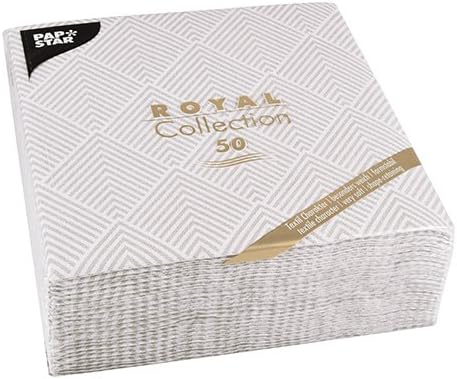 250 Servietten "ROYAL Collection" 1/4-Falz 40 cm x 40 cm grau "Elegance" 86499 Papstar Premium stoff