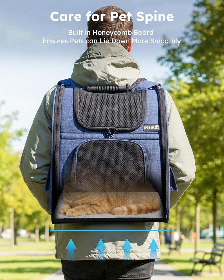 Katzenrucksack Grosse Katzen bis 8kg, Erweiterbar Faltbar, Hunderucksack mit Anti-offener Reissversc