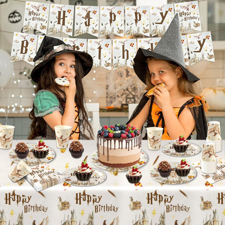 Wizard Geburtstag Deko Harry Partygeschirr Set Kinder- Pappteller Tischdecke Kindergeburtstag Junge