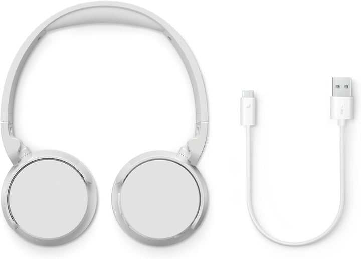 Philips TAH4209WH Leichter ohraufliegender kabelloser Bluetooth-Kopfhörer mit passiver Geräuschisoli