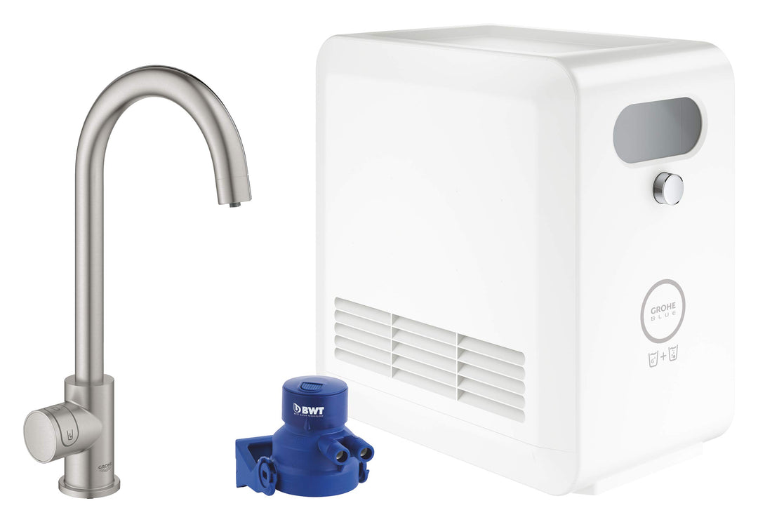 Grohe BLUE Professional C-Auslauf Kit mit Bluetooth und WiFi, Supersteel 31302DC2 supersteel C-Ausla