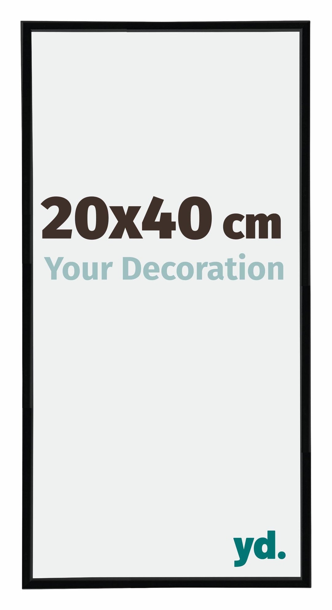yd. Your Decoration - Bilderrahmen 20x40 cm - Schwarz Hochglanz - Bilderrahmen aus Kunststoff mit An