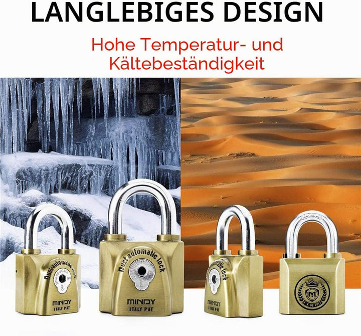 Hochsicherheitsschloss mit Schlüsseln, 60 mm, wasserdicht, mit Schlüssel, Vorhängeschloss für den Au