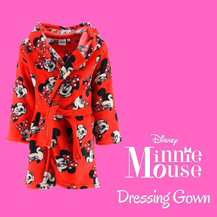 Disney Minnie Mouse Bademantel für Mädchen, Warmer und Weicher Morgenmantel für Kinder, Geschenk für
