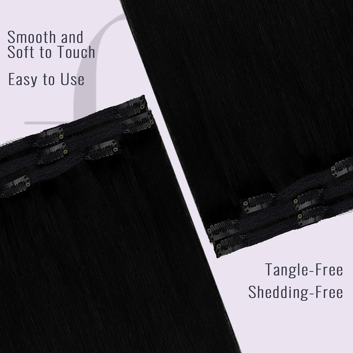 Fshine Clip in Ehthaar Extensions Dunkelbraun 30cm 3pcs Remy Ehthaar Clip in Extensions Jet Black Cl