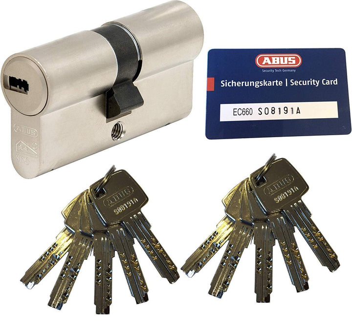 ABUS EC660 Profil-Doppelzylinder Länge (a/b) 30/30mm (c=60mm) mit 10 Schlüssel, mit Sicherungskarte