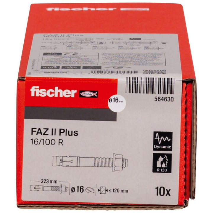 fischer Bolzenanker FAZ II Plus 16/100 R, Schwerlastanker aus Edelstahl mit hoher Tragfähigkeit, Ank