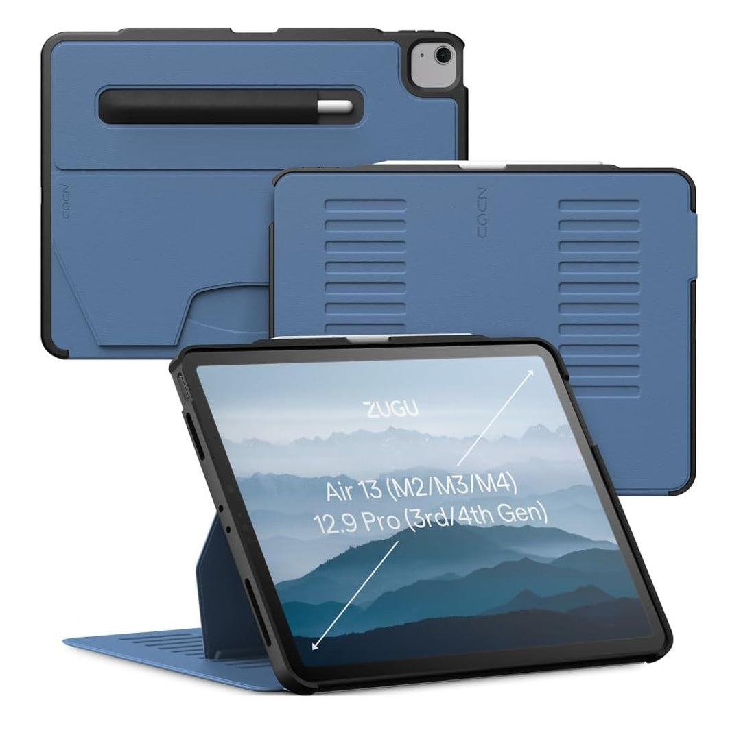 Zugu iPad Air Hülle 13 Zoll M2 2024 / iPad Pro 12.9 (3rd/4th Gen), schlanke Schutzhülle 10 Winkel-St