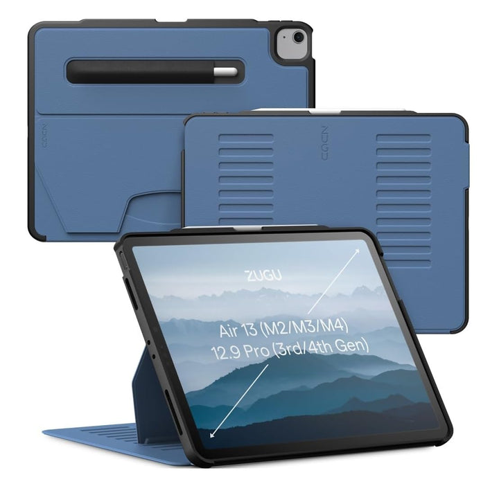 Zugu iPad Air Hülle 13 Zoll M2 2024 / iPad Pro 12.9 (3rd/4th Gen), schlanke Schutzhülle 10 Winkel-St