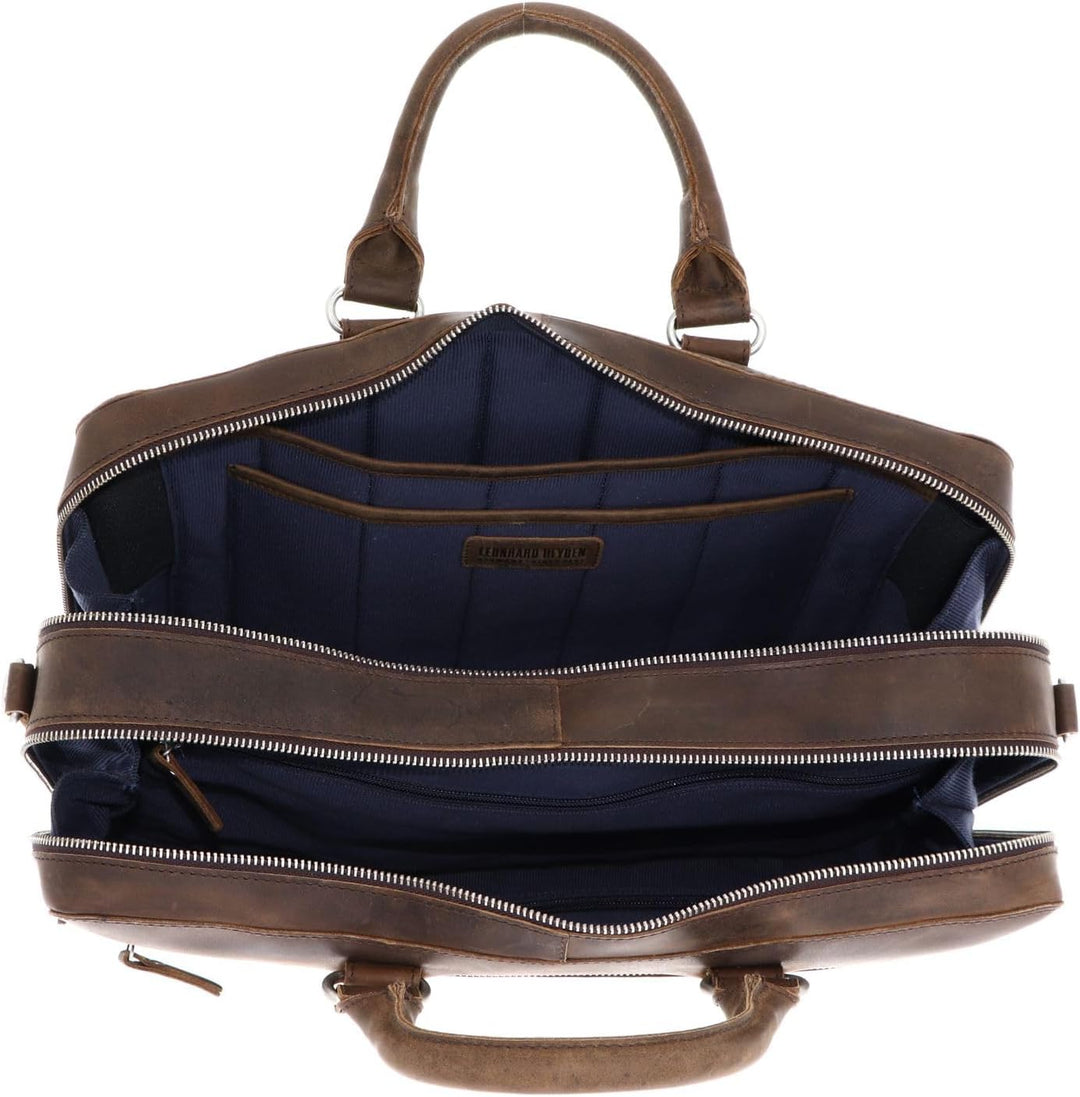 Leonhard Heyden Salisbury - Aktentasche 2 Fächer Leder 16" 39 cm braun