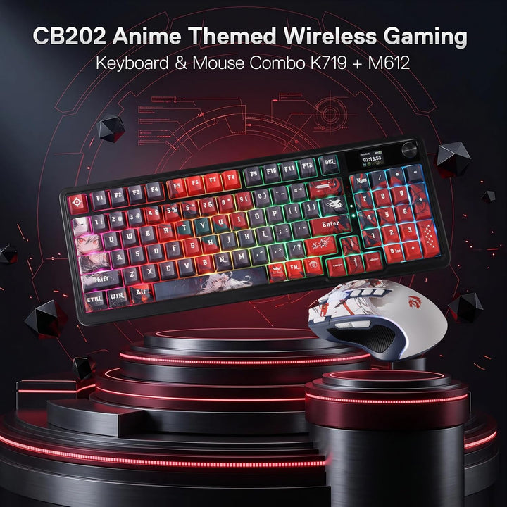 Redragon CB202AK Gaming-Tastaturen &amp; -Mäuse Combos 3 Moden Schwarz | 2.4G BT Kabel RGB Tastatur Maus