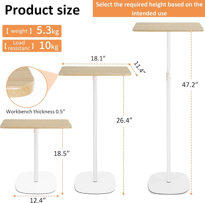 AKOZLIN Höhenverstellbarer Laptop-Ständer (45,7-121,9 cm) & Betttisch – Tragbares Holztablett Schrei