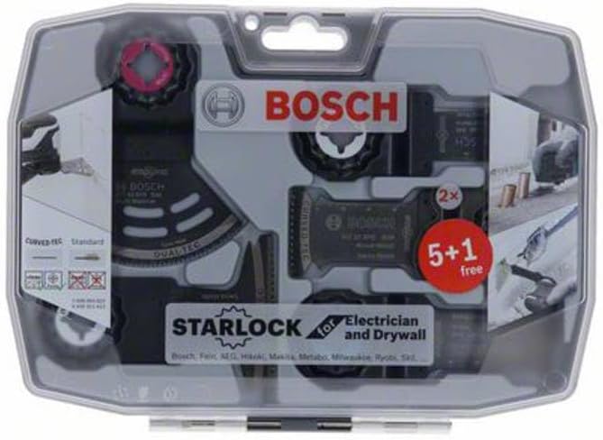 Bosch Professional 6 tlg. Starlock Tauchsägeblatt Set (für Holz, Metall und Multimaterial, Zubehör M