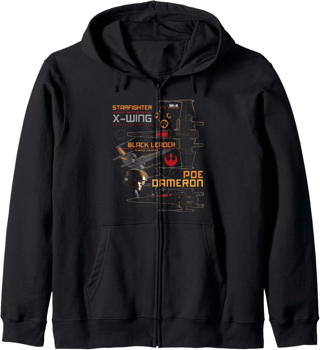 Star Wars Last Jedi Poe Dameron Black Leader X-Wing Kapuzenjacke
