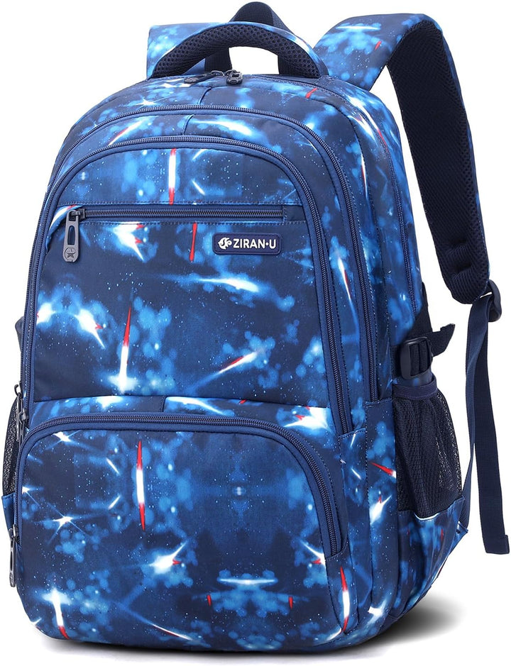 Amythe Schulrucksack Jungen Teenager Schulranzen, Schultasche mit Trolleygurten 16 Inch Wasserdicht
