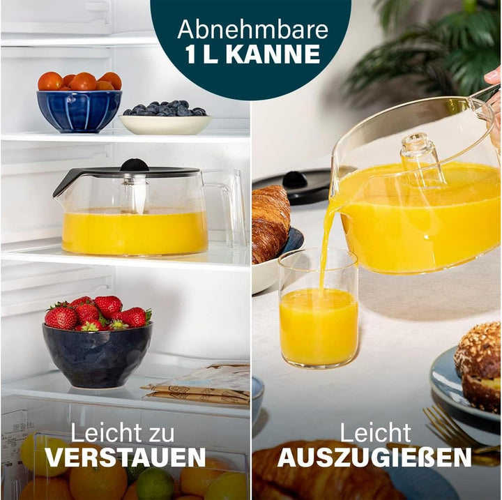 Princess Zitruspresse Pure – Presskegel für alle Zitrusfrüchte – mit Kanne – Anit-Tropf-System – Pre