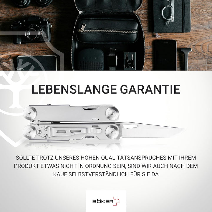 BÖKER PLUS® Specialist Pro - EDC Muti-Tool mit Clip &amp; Gürtel-Tasche - Edelstahl Multifunktions-Werkz