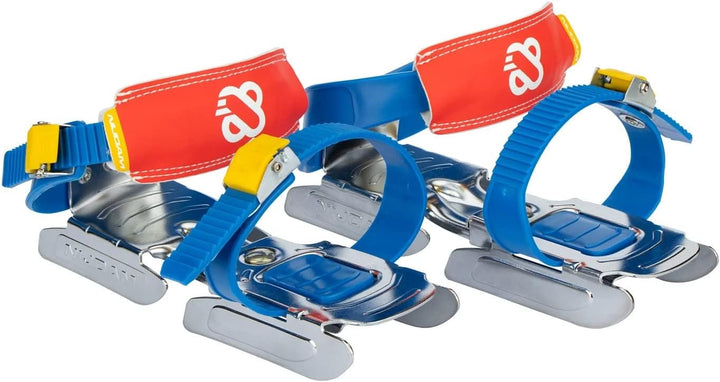 verstellbare Kinder Gleitschuhe Schlittschuhe Grösse 24 - 34 blau/silber/gelb/rot