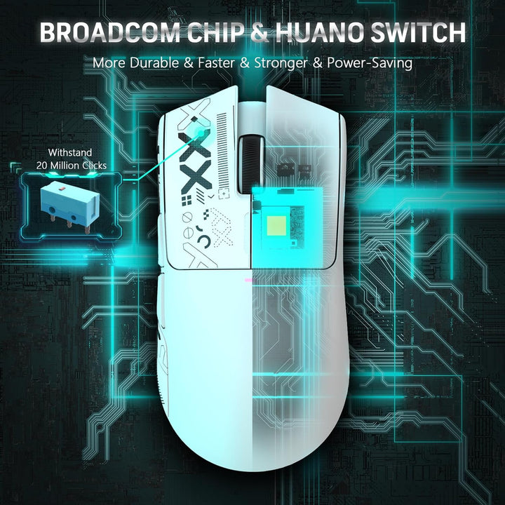 LexonElec x Attack Shark X11 Kabellose Gaming-Maus mit RGB Magnetische Ladestation, PixArt PAW3311-S