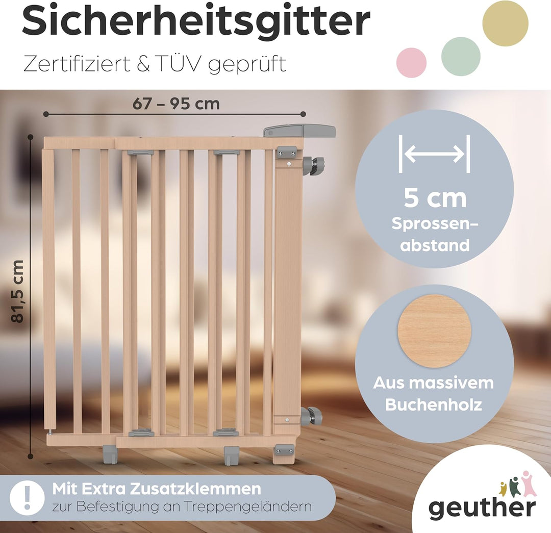 Geuther Treppenschutzgitter Plus - Absperrgitter zur Verhinderung von Stürzen von der Treppe -Verste