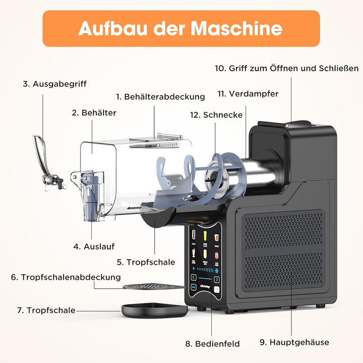Richday Slush Eis Maschine, 2L Kapazität, LED Display, WhisperChill Technologie, 6 Programme, für Mi