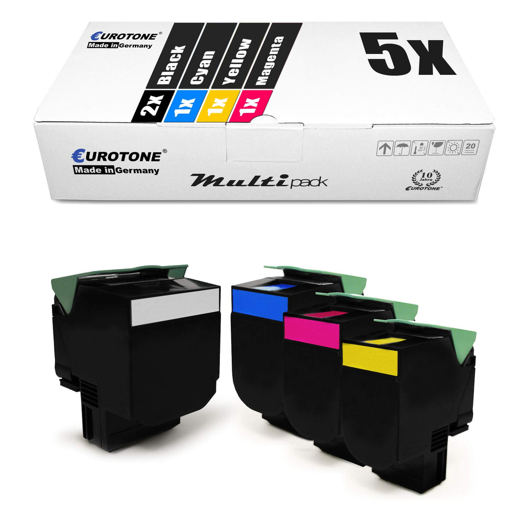 5X Müller Printware XXL Toner im Set für kompatibel für Lexmark CS317DN CS417DN CS517DE CX317DN CX41