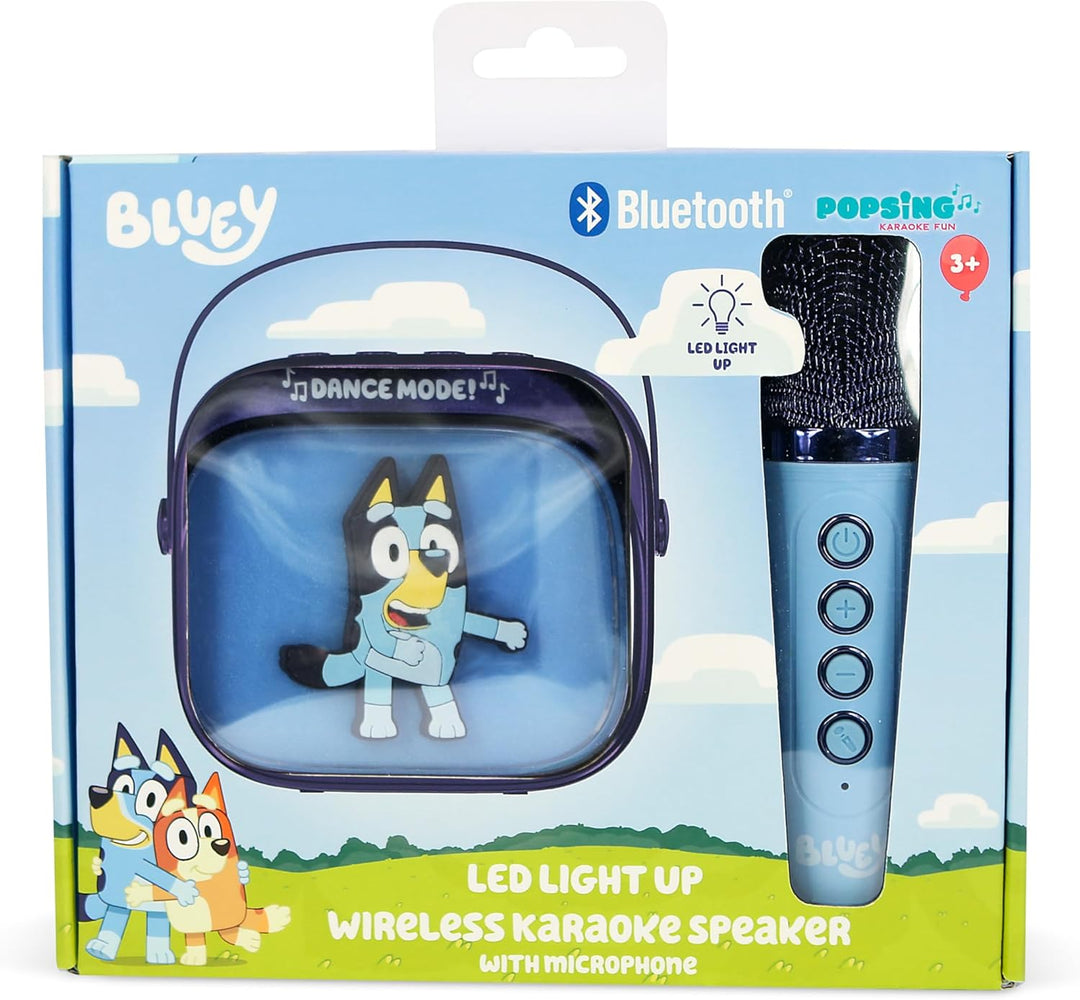 Bluey Popsing LED Light up Wireless Karaoke Speaker with Microphone