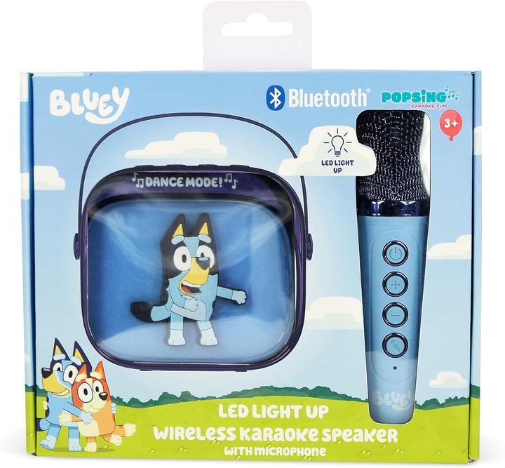 Bluey Popsing LED Light up Wireless Karaoke Speaker with Microphone