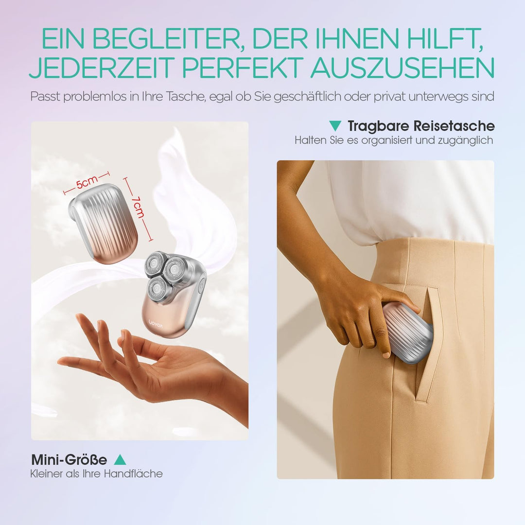 VOYOR Damenrasierer Elektrisch Epilierer Damen Rasierer Damen Intimrasierer Für Frauen Wasserdichter