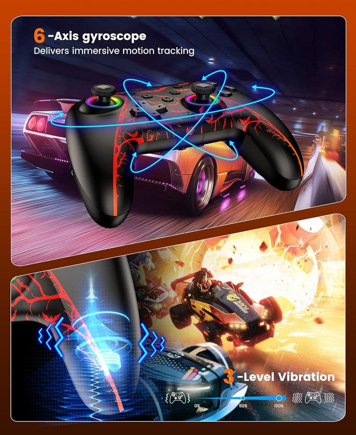 Switch 2 Controller für Switch/Switch OLED/Switch Lite,RGB Lichteffekte Pro Controller Wireless mit