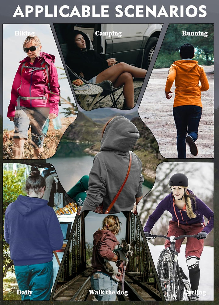 ATLASLAVA Damen Softshelljacke Wasserdichte Atmungsaktive Leichte Fleece Kapuze Übergangsjacke Laufe