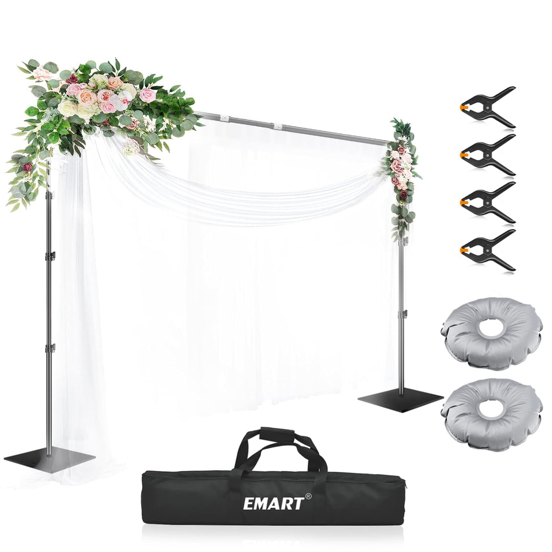 EMART Hintergrund Ständer 3x3m mit Stahlsockel, Professionelles Hintergrundsystem Fotografie Heavy D