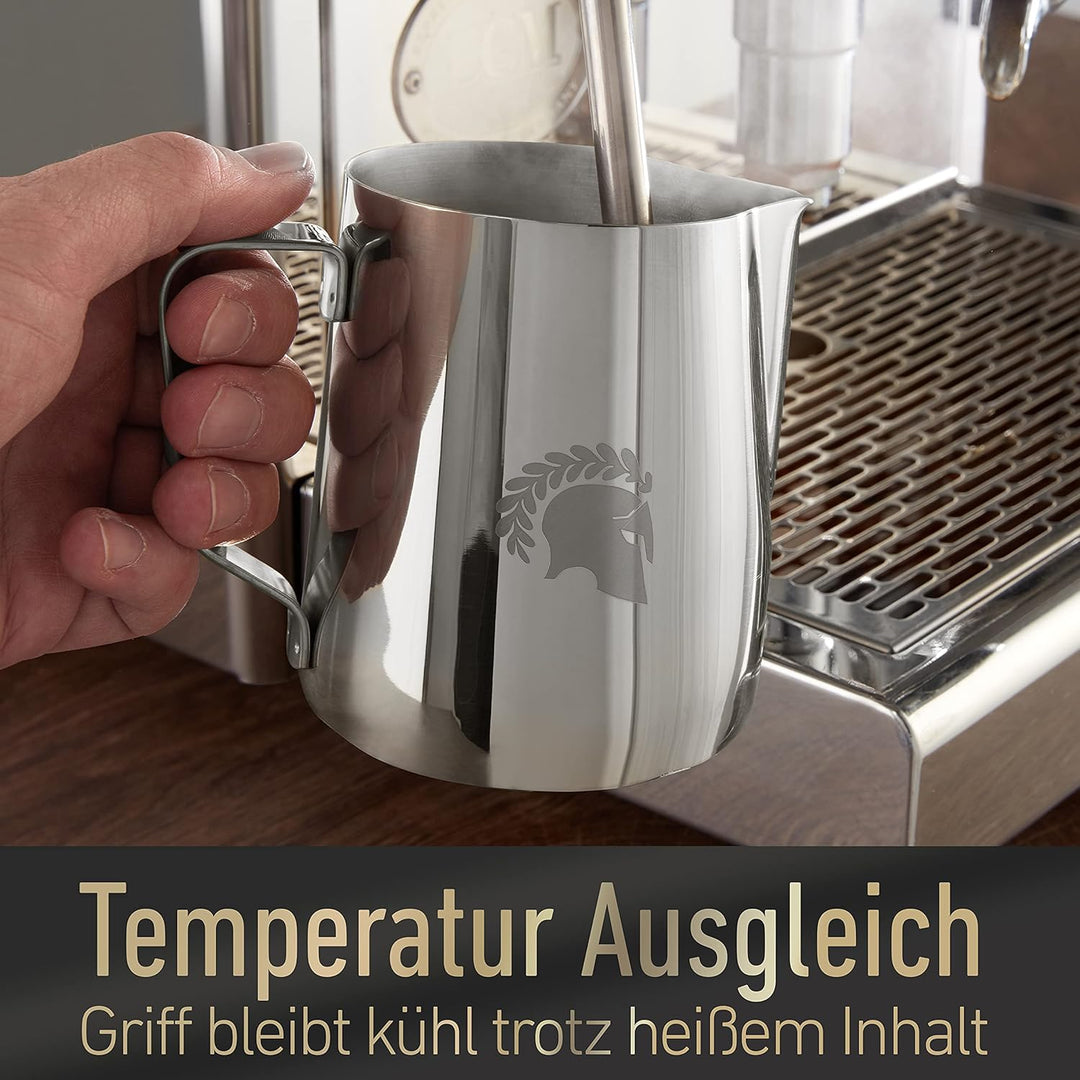 Barista Legends® Milchkännchen Edelstahl Milchkännchen Set 350ml + 600ml - Milchschaumkännchen Hochg