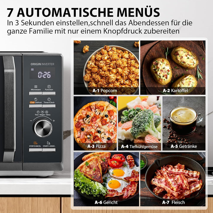 Toshiba MW3-AG25PFI(MG) Mikrowelle mit Grillfunktion - 25L 3-in-1 Kombigerät | 900W Origin-Inverter