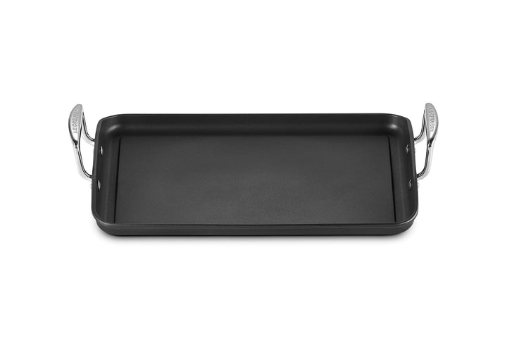 LE CREUSET Aluminium-Antihaft Grillplatte, 35 cm, Ohne Rillen, Für alle Herdarten inkl. Induktion ge