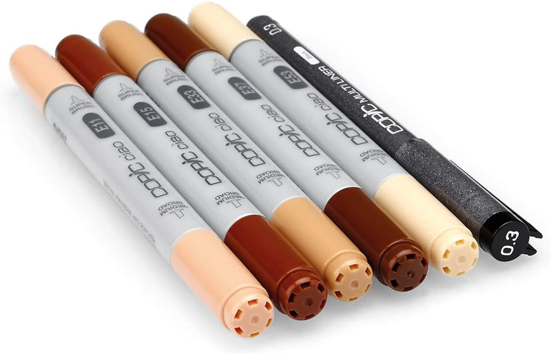 COPIC Ciao Marker Set 5+1 Portrait colours 2, Blisterpackung mit 5 Markern + 1 Multiliner 0,3 mm, fü