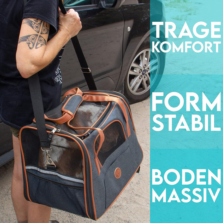 HUND IST KÖNIG® Hundetasche Katzentasche bis 6,5kg - robust & formstabil | Hochwertige Hundetragetas
