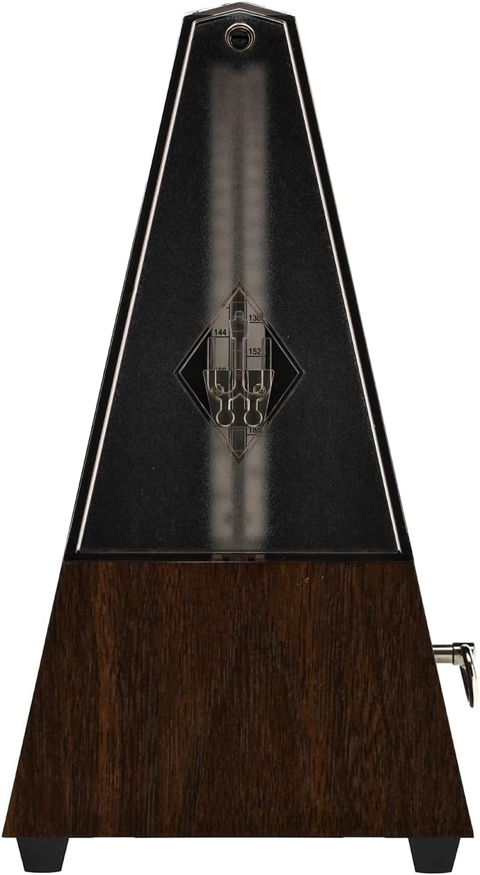Wittner Metronom 804K Kunststoffgehäuse ohne Glocke Taktell Pyramidenform Nussbaum-Maserung, Nussbau