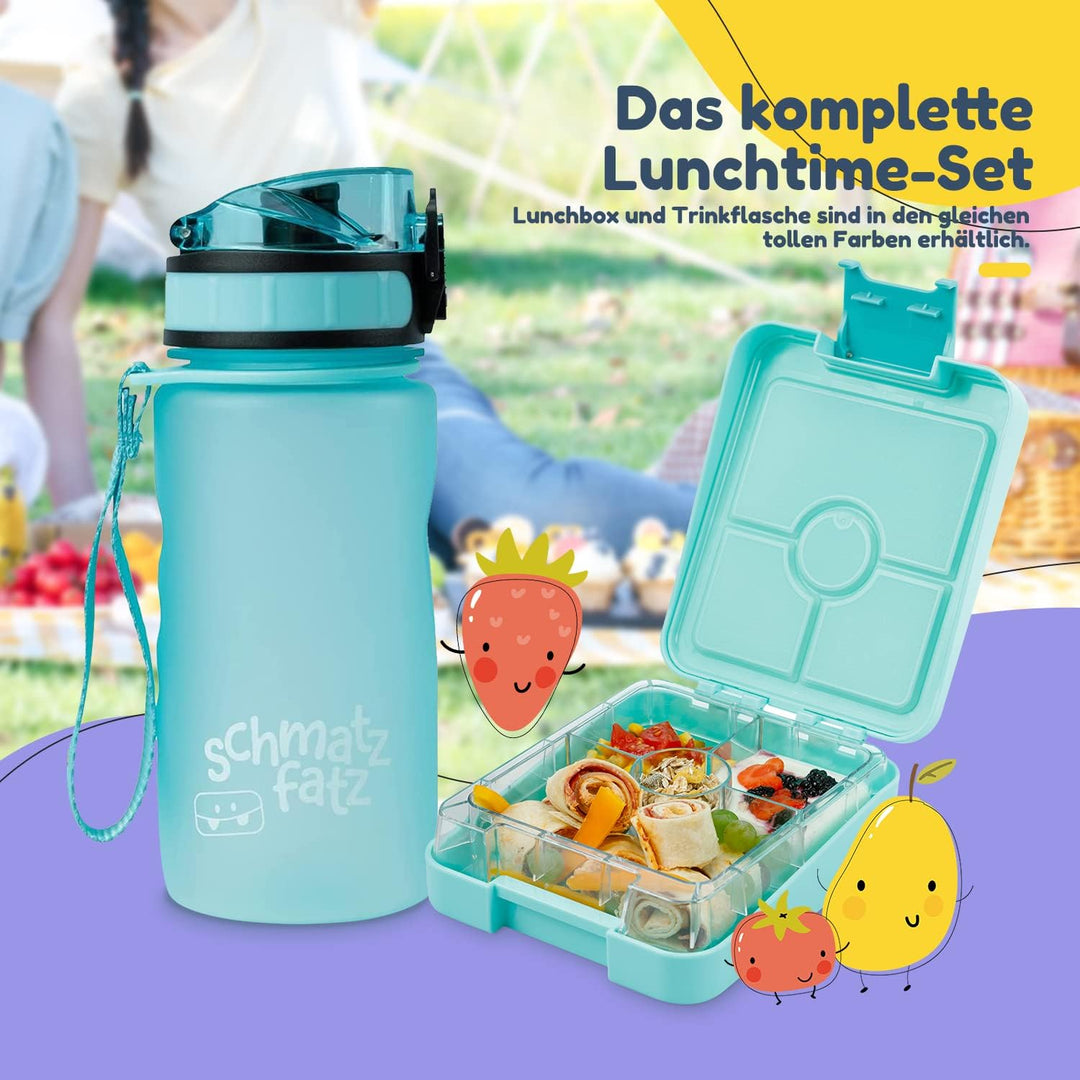 schmatzfatz easy Kinder Snackbox, Brotdose, Brotdose Kinder mit Fächern, Bento Box, Brotdose Kinder,