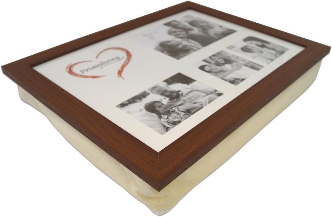 Knietablett mit Kissen und Fotorahmen P-879 in braun, Braun